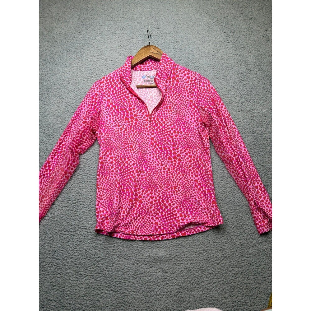 IBKUL heart print pullover UPF50+ sz Small EUC golf